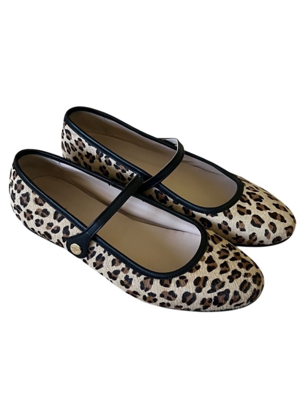 Rosaé Rosae Paris Les Georges Leather Leopard Mary Jane Flats FR 41 / US 10